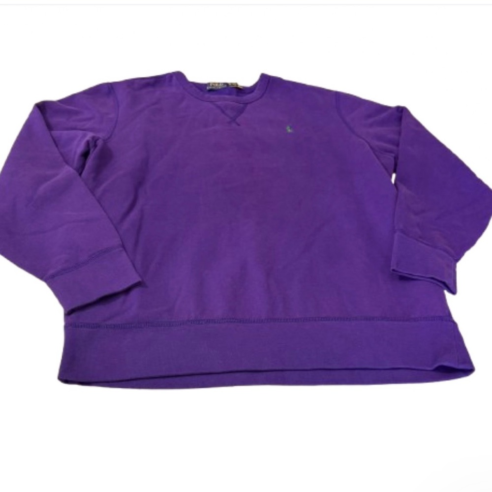 Polo Ralph Lauren Sweatshirt Pony Purple Pullover Sz XL